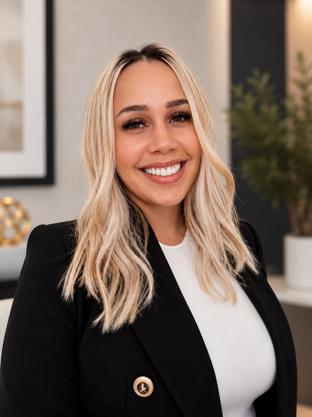 Portrait of Cristina Saravia, founder of Dominium Builders Group